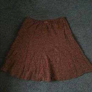 J Jill Burnt Orange Crinkle Skirt